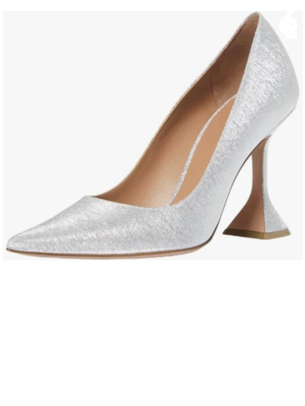 YDN Silver Pointed Toe Slip on Pumps Special High Heel Shoe for Party Prom Lady